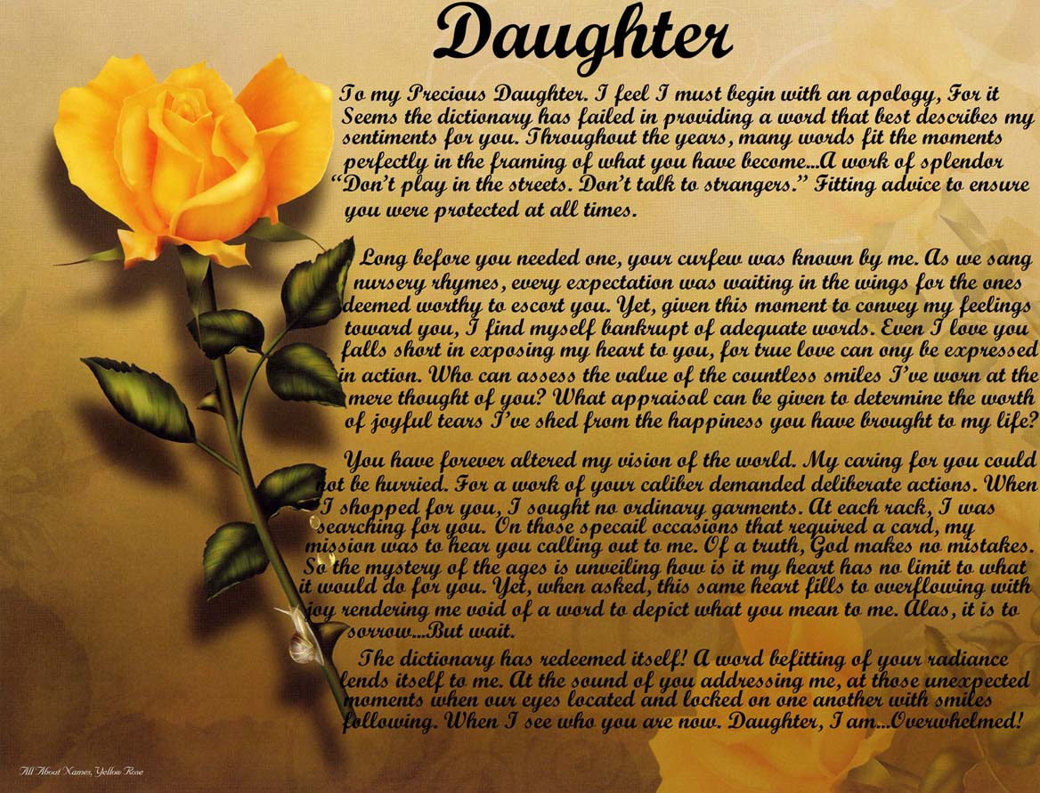 daughter poems poem daughters baby personalized